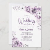 Rosa Blumenhochzeit nach dem Party Einladung (Vorderseite)