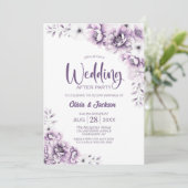 Rosa Blumenhochzeit nach dem Party Einladung (Stehend Vorderseite)