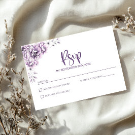 Rosa Blumenhochzeit RSVP Karte