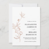 Rosa Blumenhochzeit Sichern Sie die Ankündigung (Vorderseite)