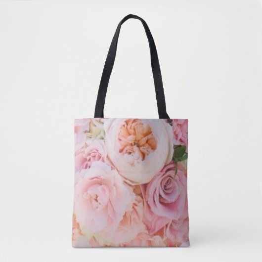 Rosa Blumenhochzeit Tasche (Vorderseite)