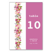 Rosa Blumenhochzeit Tischnummer (Rückseite)
