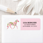 Rosa Blumenhorn-Rücksendeadressen-Aufkleber Sticke (Insitu)