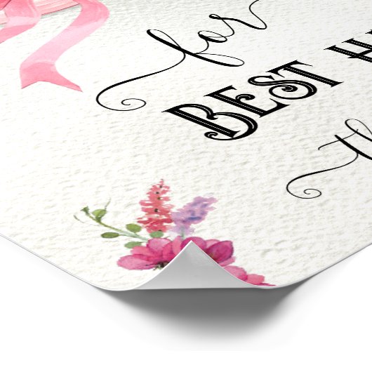 Rosa Blumenhut Derby Brautparty Bester Hut Poster (Ecke)