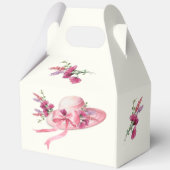 Rosa Blumenhut Derby Brautparty Geschenkschachtel (Rückseite)