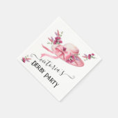 Rosa Blumenhut Derby Brautparty Serviette (Ecke)