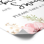 Rosa Blumenjungen sind süße Zeichen Poster (Ecke)