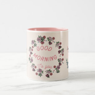 Rosa Blumenkaffeetasse Süßes, Mädchenhaftes Kera Zweifarbige Tasse