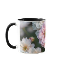Rosa Blumenkaffeetasse