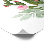 Rosa Blumenkaktus Paare Dusche Begrüßungszeichen Poster (Ecke)