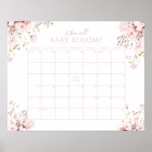 Rosa Blumenkalender - Wann wird das Baby blühen Poster