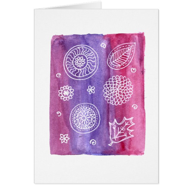 Rosa Blumenkarte (Vorne)