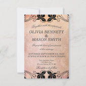 Rosa Blumenkarte Einladung (Vorderseite)