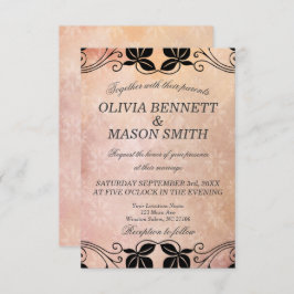 Rosa Blumenkarte Einladung