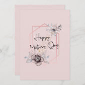 Rosa Blumenkarte Feiertagskarte (Vorne/Hinten)