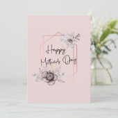 Rosa Blumenkarte Feiertagskarte (Stehend Vorderseite)