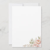 Rosa Blumenkarte für die Hochzeitssitze der Tischn Einladung (Rückseite)