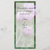 Rosa Blumenkarte Menükarte (Rückseite)