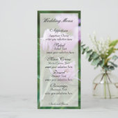 Rosa Blumenkarte Menükarte (Stehend Vorderseite)