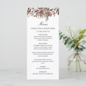 Rosa Blumenkarte mit Aquarellfarbe Menükarte (Stehend Vorderseite)