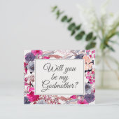 Rosa Blumenkarte Postkarte (Stehend Vorderseite)