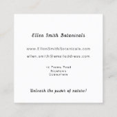 Rosa Blumenkarte Quadratische Visitenkarte (Rückseite)