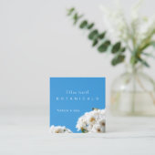 Rosa Blumenkarte Quadratische Visitenkarte (Stehend Vorderseite)