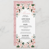 Rosa Blumenkarte Quinceanera Einladung (Vorne/Hinten)