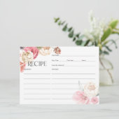 Rosa Blumenkarten mit schicken Brautpartys (Stehend Vorderseite)