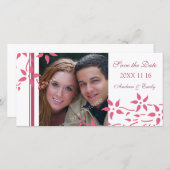 Rosa Blumenkarten Save the Date Hochzeitskarten (Vorne/Hinten)