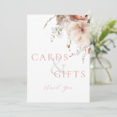 Rosa Blumenkarten und Geschenke Brautparty Untersc Programm (Stehend Vorderseite)