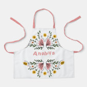 Rosa Blumenkids nennen stilvoll Schürze (Vorderseite)