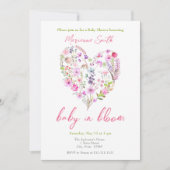 Rosa Blumenkinder in Blütendusche Einladung (Vorderseite)