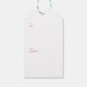 Rosa Blumenkinder in Blütendusche Geschenkanhänger (Rückseite)