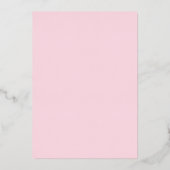 Rosa Blumenkleid Princess Navy Quinceanera Gold Folieneinladung (Rückseite)