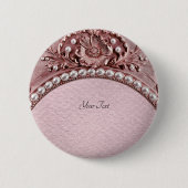 Rosa Blumenknopf Button (Vorderseite)