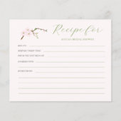 Rosa Blumenkochkarte für das Brautparty (Vorderseite)