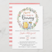 Rosa Blumenkohl ein Baby wird Babydusche zubereite Einladung (Vorne/Hinten)