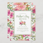 Rosa Blumenkohl Grün Weißes Muttertagsbrunch Einladung (Vorne/Hinten)