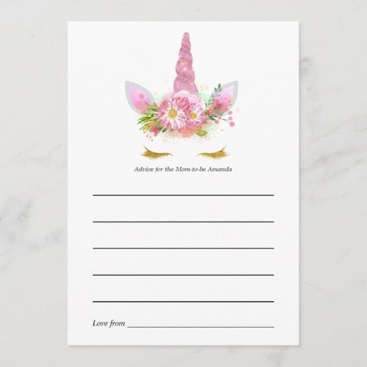 Rosa Blumenkohl Kinderduschkarte Hinweiskarte (Vorderseite)