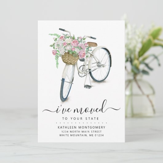 Rosa Blumenkorb Ankündigung (Stehend Vorderseite)