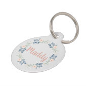 Rosa Blumenkranz Individuelle Name Haustiermarke (Seite)