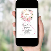 Rosa Blumenkranz-Kreuzbrust Einladung