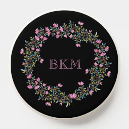Rosa Blumenkranz mit Monogramm-Initialen PopSocket
