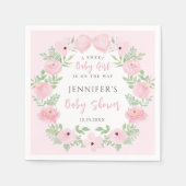 Rosa Blumenkranz mit niedlicher Bugbaby-Dusche Serviette (Vorderseite)