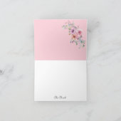 Rosa Blumenkraut Buchstabe E Karte (Innenseite)