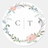 Rosa Blumenkrautsticker Runder Aufkleber (Vorderseite)