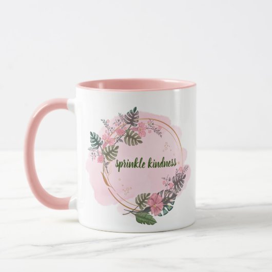 Rosa, Blumenkreis, motivierend Tasse (Links)