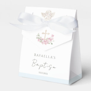 Rosa Blumenkreuz Engel Taufgeschenkboxen Geschenkschachtel
