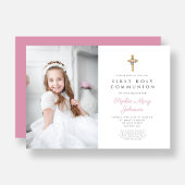 Rosa Blumenkreuz Foto der ersten Kommune Einladung